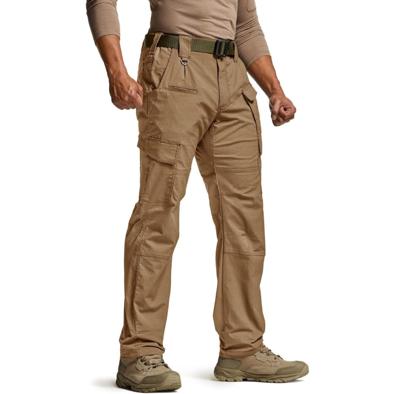 CQR Men’s Flex Ripstop Tactical Pants, Water Resistant Stretch Cargo ...